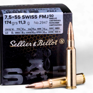SELLIER & BELLOT – 7.5X55 SWISS 174GR FMJ 50rds.