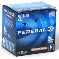 Federal – Speed Shok 20GA 3″ #4 7/8OZ 1550FPS 25rds.