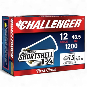 Challenger – 12Ga. 1-3/4″ ShortShell #7.5 5/8oz 20rds.
